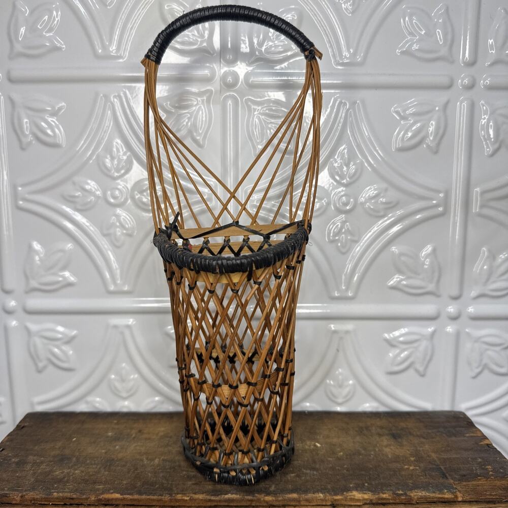 Woven - Hanging Wall Pocket - Rattan Wicker Boho